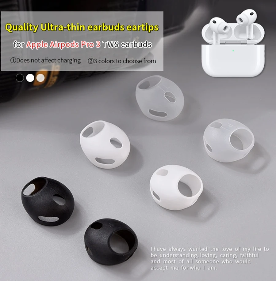 4Pcs Silicone Ear Tips for Apple Airpods Pro 3 True Wireless Earbuds Eartips Airpods Pro3 TWS Tips headphones Earplugs