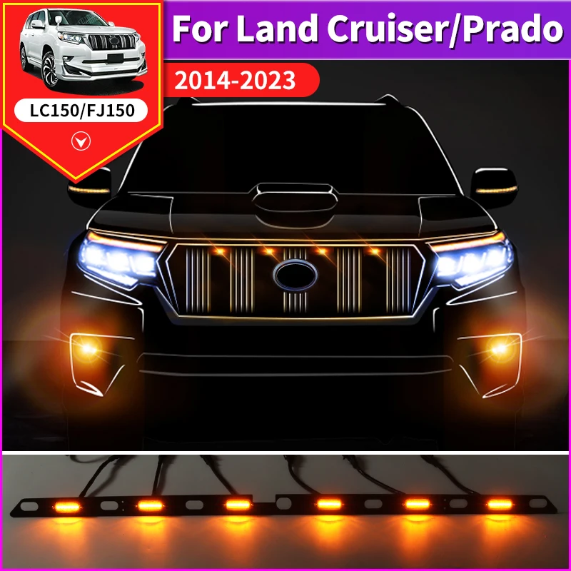 

2014-2021 For Toyota Land Cruiser Prado 150 LC150 Modification Accessories Led Light Central Grille Clearance Lamp Width Lamp