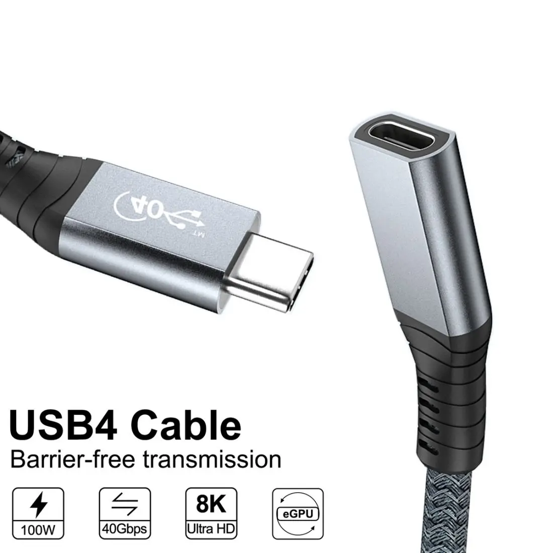 

Xiwai Type-C USB-C USB4 Extension Cable Male to Female 40Gbps with 100W Charging and 8K@60Hz Compatible with TB3/4