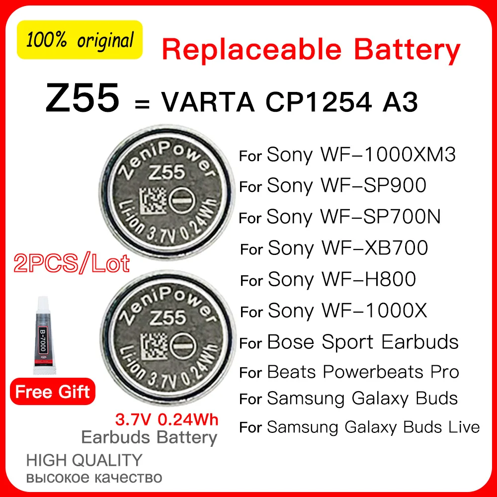Aousavo CP1254 A3 Batteria di ricambio compatibile con WF-SP900 WF-1000XM3 WF-XB700 WF-SP700N Cuffie JB Rox B&O H5 Auricolare Bluetooth (1 pezzo