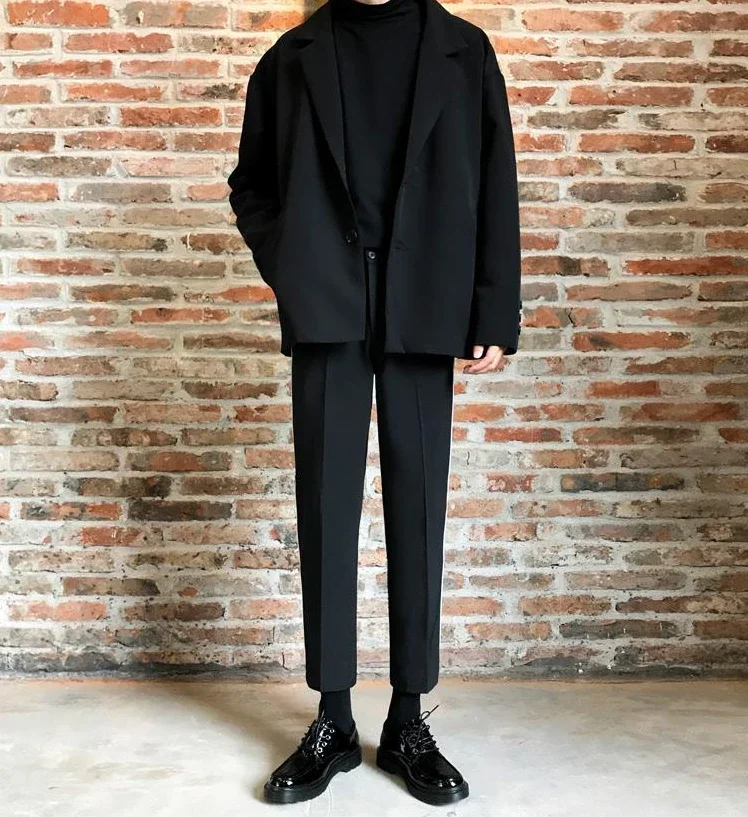 Description Picture 5 of itemTressed Polyester Trousers for Men Wide Leg Slim Fit Man Suits Pants Tailoring Summer 2024 Anti-wrinkle New In Spring Clothes Up