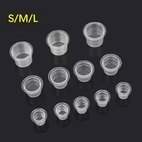 100pcs Tattoo Large Medium Small Ink Pigment Cup Ring transparent  Microblading Cap Lip Eyebrow PMU Bleaching Supplies Cream 2