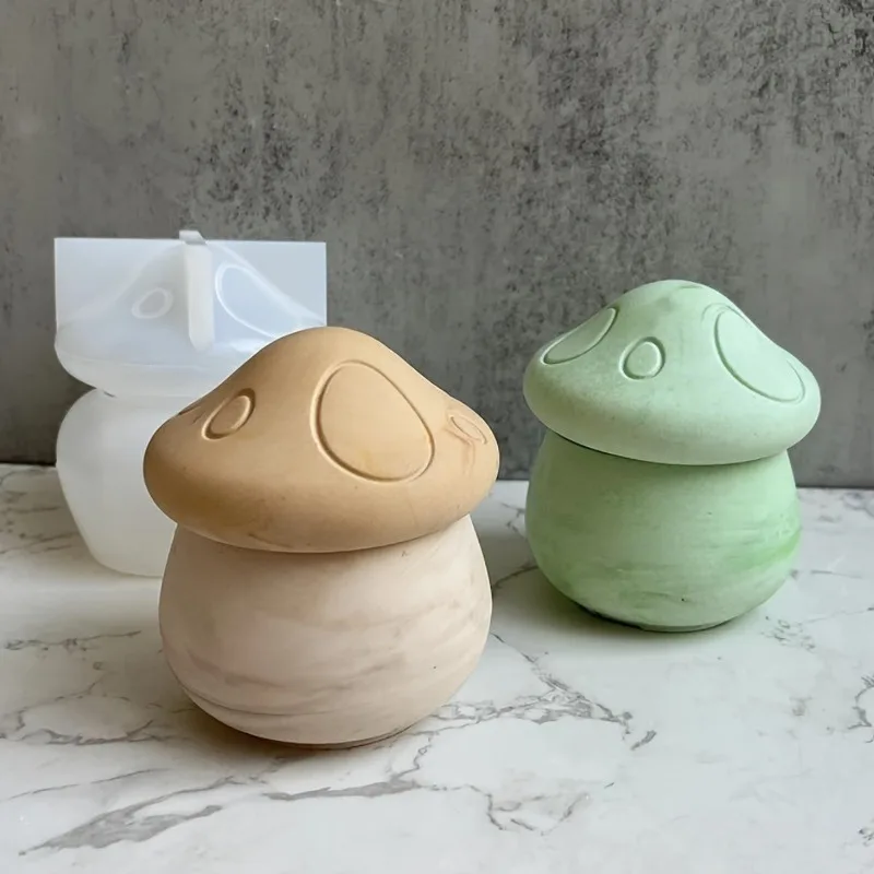3D Mushroom House Silicone Mold DIY Aromatherapy Gypsum Candle Jar and Jewelry Box Epoxy Resin Home Decor silicone mold