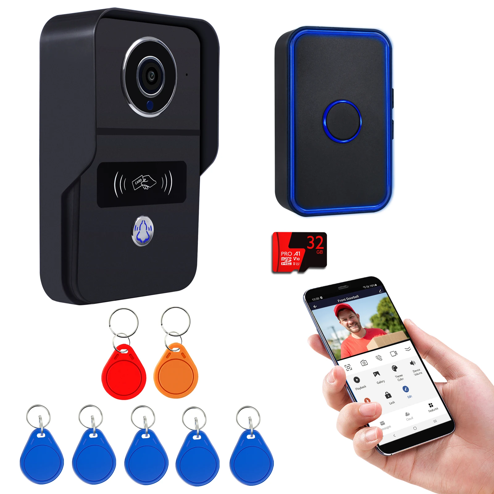 Tuya Smart Video Campanello Wifi Campanello Esterno Con Campanello Poe/Wifi Videocitofono Smart Life Campanello Senza Fili Carta D'Identità Della Foto