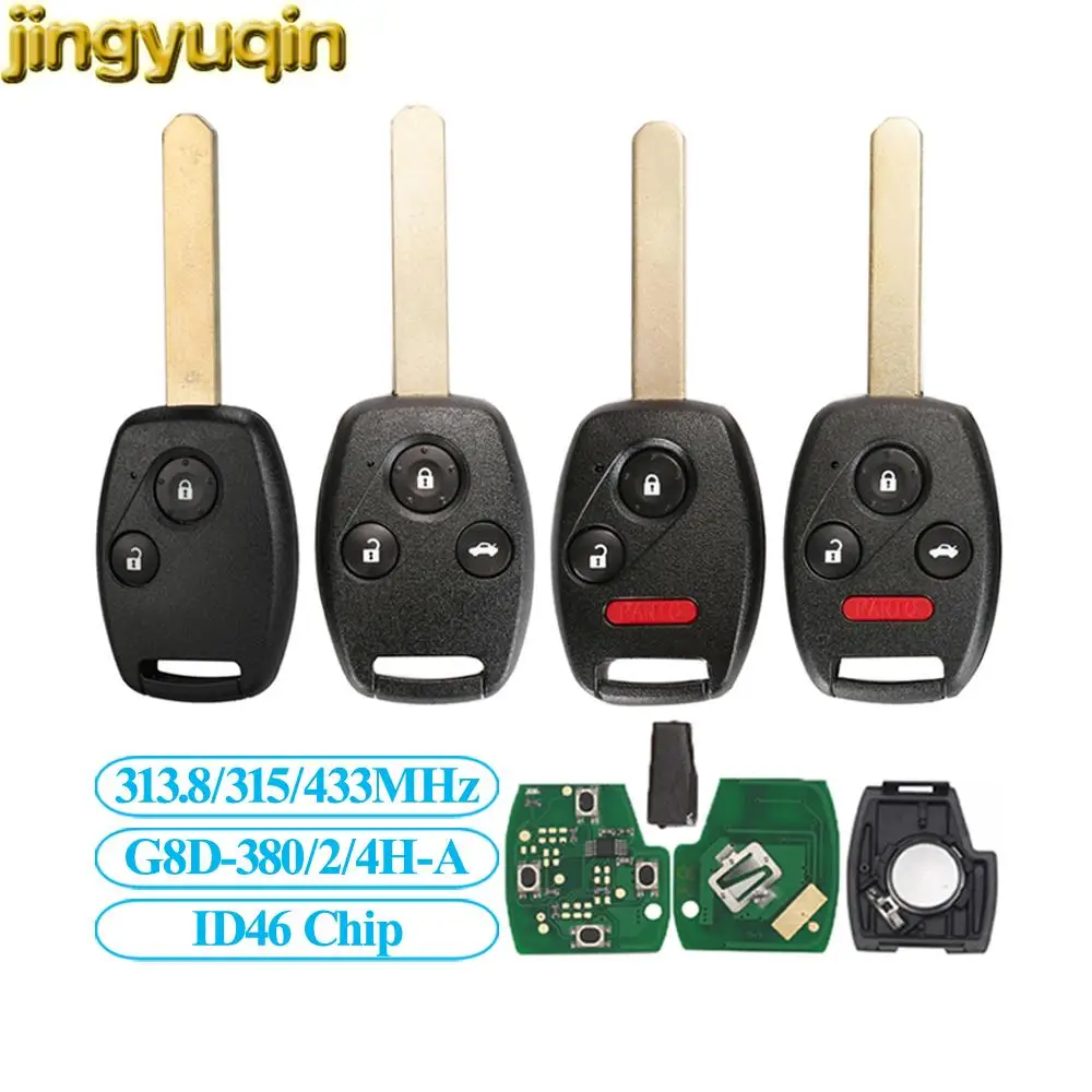 Car Remote Key 313.8/315/433.9MHZ ID46 for Honda Accord 2003 CR-V HR-V Civic 2008 Insight 2009 Element