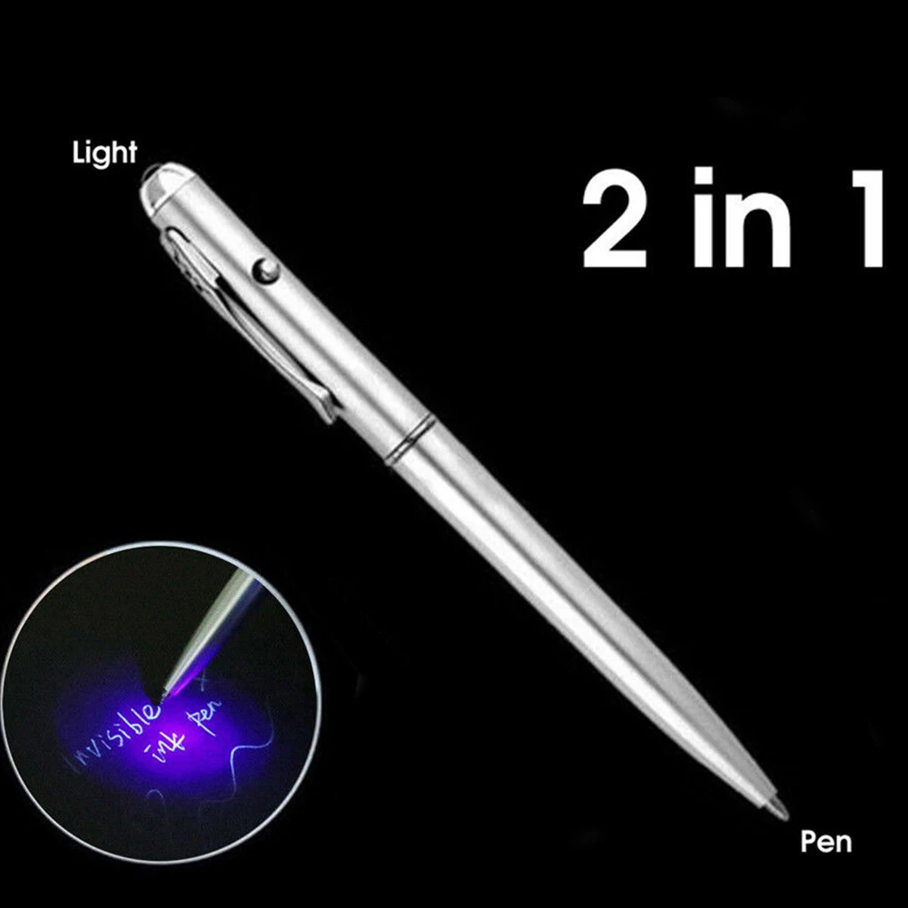 LED UV Light Ballpoint Pen With Invisible Ink Student Writing Painting Stationery School Office Art Supplies multifunction pen invisible ink pen