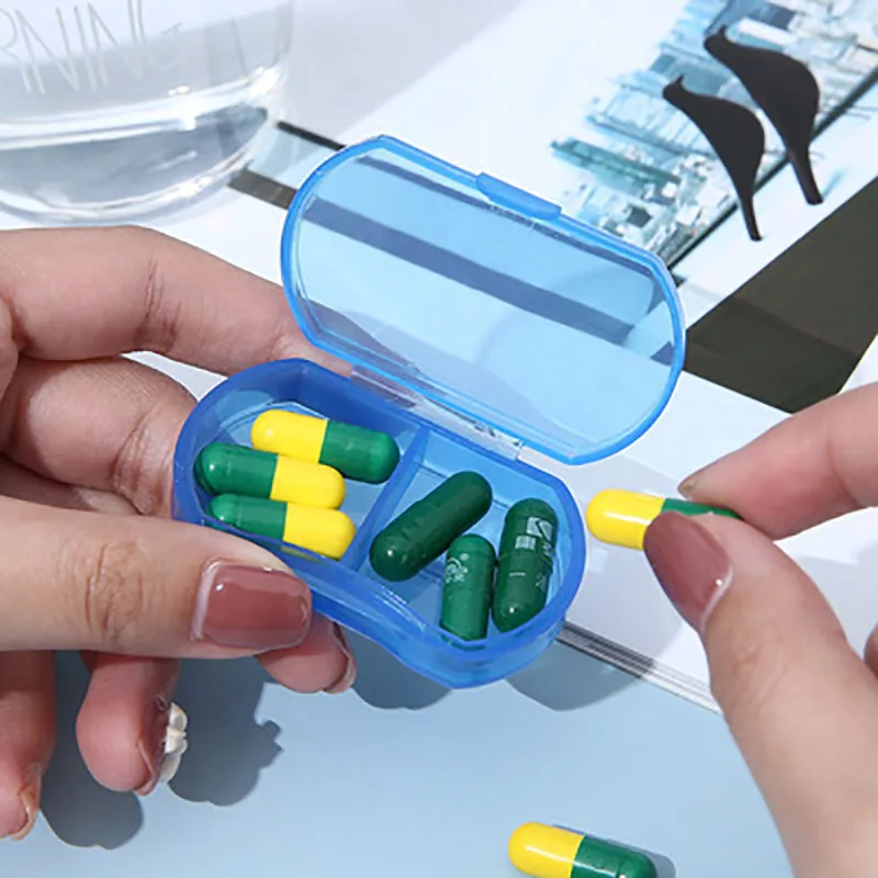 

5Pcs Pill Box Case 2 Grids Tablet Organizer Dispenser Travel Holder Container Medicine Drug Portable Health Care Storage Tools