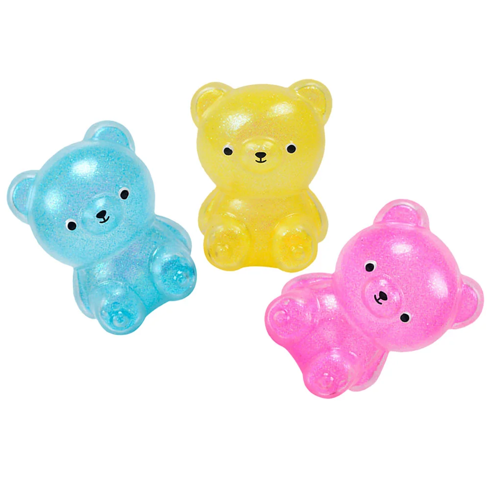 

3 Pcs Decompression Toys Stretchy Squeeze Christmas Sto Cartoon Tpr Compact Stress Bear Shape Child