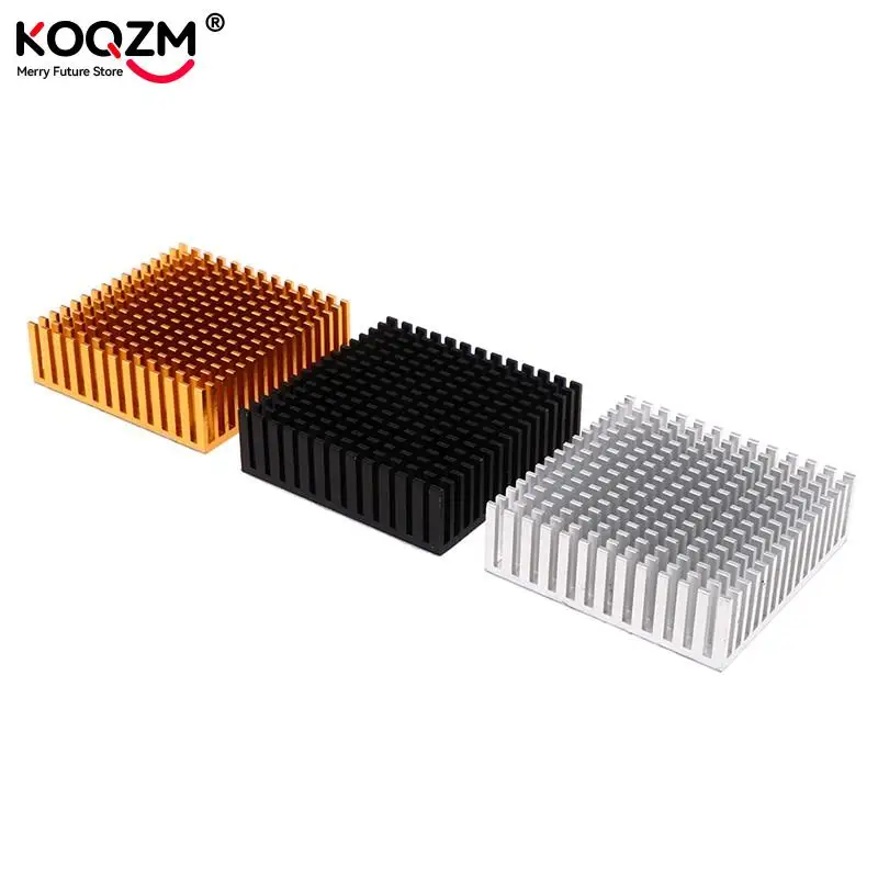 Dissipador de Calor de Alumínio Dissipador de Calor do Radiador Cooler para Chip Eletrônico ic Led Computador com Fita Condutora Térmica 50x50x15 mm - Imagem 3