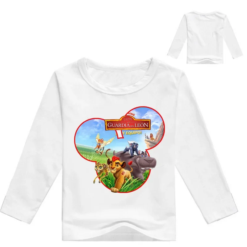 Children Tshirts Children Tops Spring Kids Baby Boys Long Sleeve T Shirts Cartoon The King of Lion Guard Simba Print O-Neck