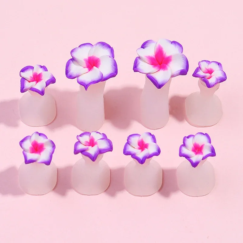 8pcs/Bag Soft Purple Flower Design Silicone Toe Separator For Pedicure Foot Finger Splitter Flexible Finger Toe Support Tool toe separators toe spreader