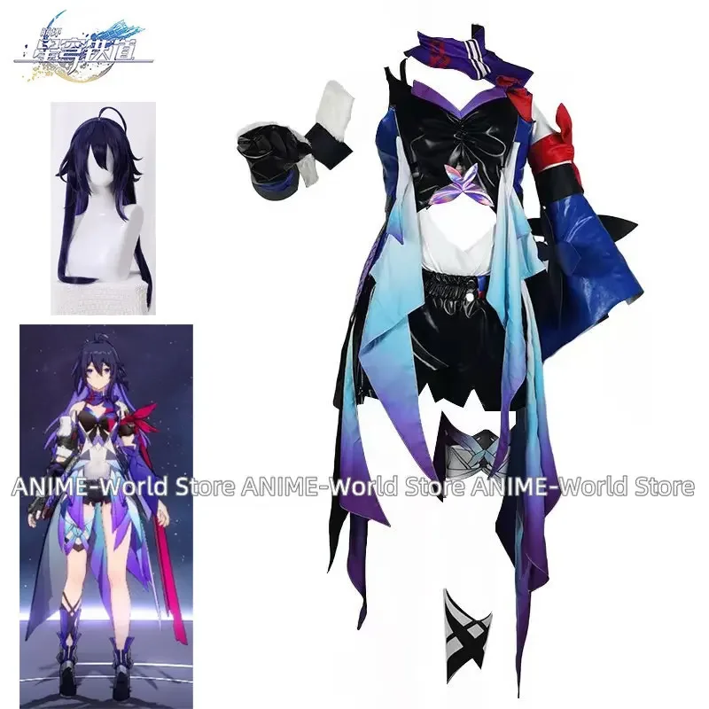 

Game Honkai Star Rail Cosplay Seele Costume Wig Top Skirt Set Outfit Anime Uniform Clothing Halloween Carnival Suit Woman