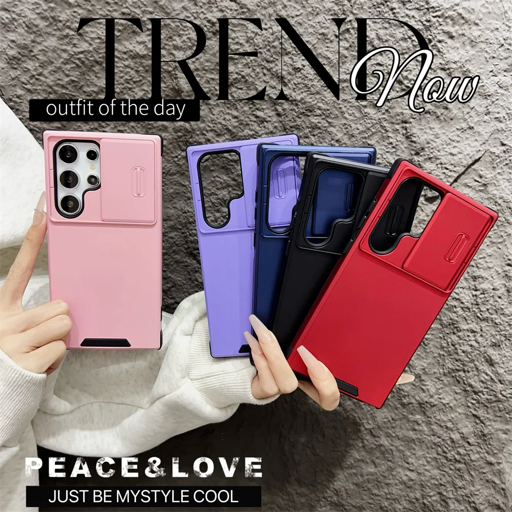Deluxe Armor Phone Case with Camera Sliding Protection Cover