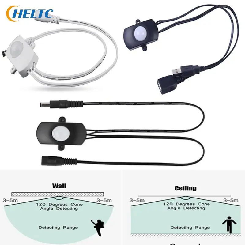 

50/60HzDC 5V-24V USB DC Body Infrared PIR Motion Sensor Switch Human Motion Sensor Detector Switch For LED Light Strip Automatic