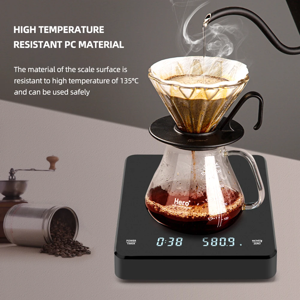 SearchPean Tiny 2S Coffee Scale, Espresso Scale with Auto Tare,  Rechargeable Portable Pocket Coffee Scale Espresso with Timer, 0.1g High  Precision