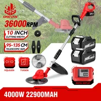 10Inch 4000W Brushless Electric Lawn Mower 36000RPM Cordless Grass Trimmer Length Adjustable Garden Tools For Makita 18V Battery 1