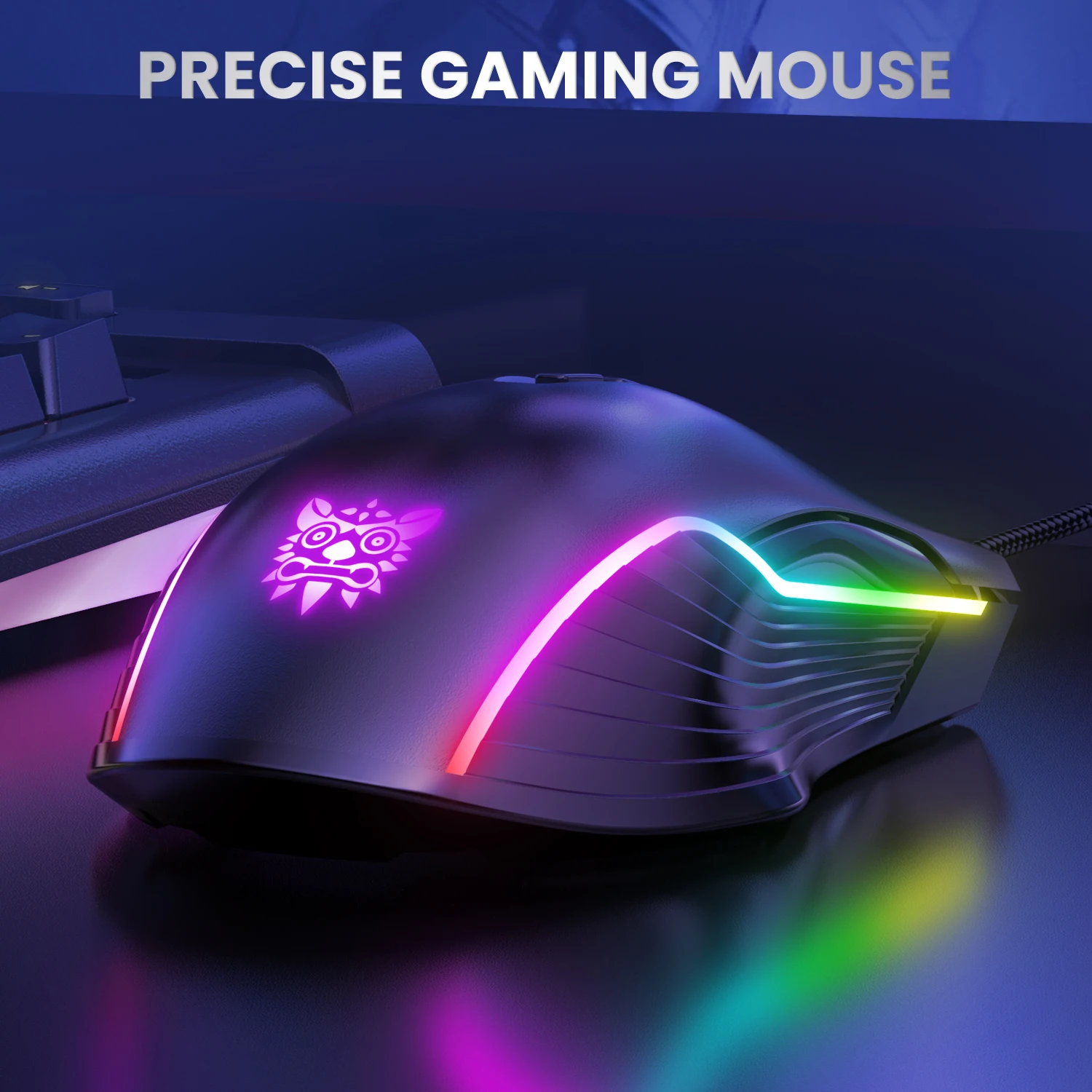 ONIKUMA Programming Buttons Dynamic RGB Ergonomic Design Gaming Mouse Adjustable 6400 DPI 6 7 for Laptop PC Gamer