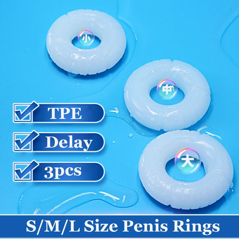 Male 3PCS/Set Ring Delay Ejaculation Rings Extender Scrotal Binding Ball Stretcher ring Sex Toy for Men s_voghion.com
