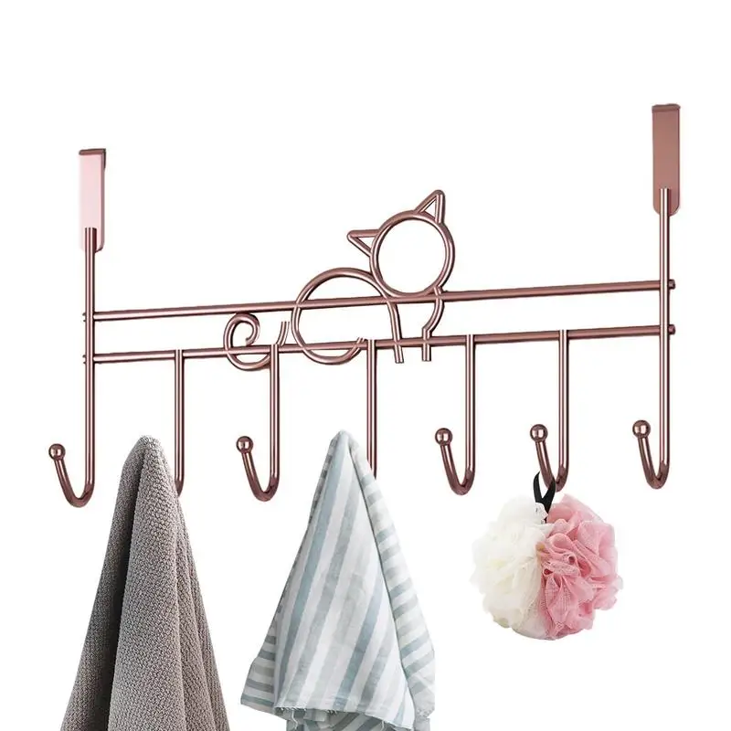 

Hooks Over The Door Home Bathroom Organizer Rack Clothes Coat Hat Towel Hanger Bathroom Kitchen Accessories Holder Door Hang