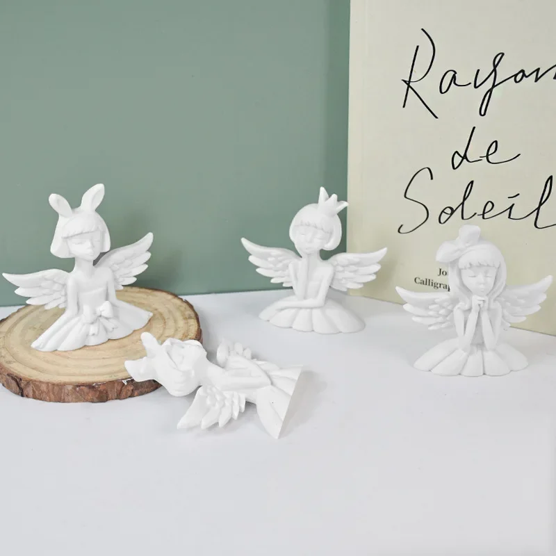 New Cute Angel Girl Silicone Mold DIY Aromatherapy Plaster Epoxy Making Kit Hand Soap Chocolate Cake Baking Tool Desk Decoration