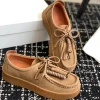 2025 Desinger Real Leather Round-Toe Thick Sole Lace-Up Woman Loafers Mules Clogs Shoes For Woman Fringe Decora Sapato Feminino 3