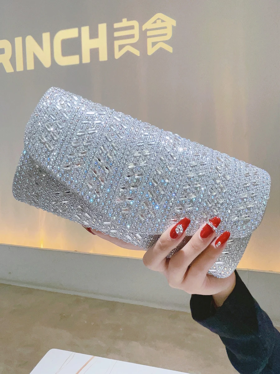 Clutch Purse Evening Bag For Women Prom Glitter Sparkling Envelope Handbag  For Wedding And Party (silver) | Fruugo QA