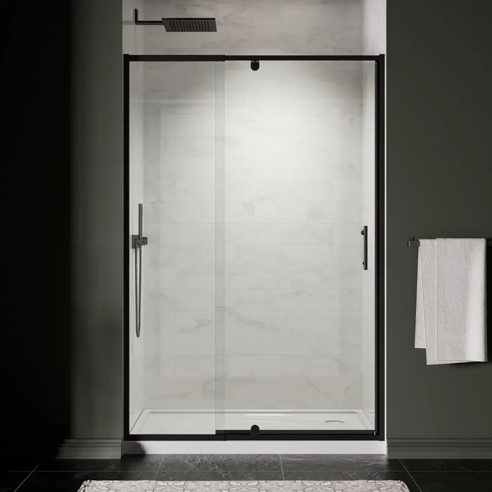 Shower Door, 38-42" W X 71" H Glass Shower Door with 1/4" (6mm) Clear Tempered Glass, Reversible Installation, Shower Door 2