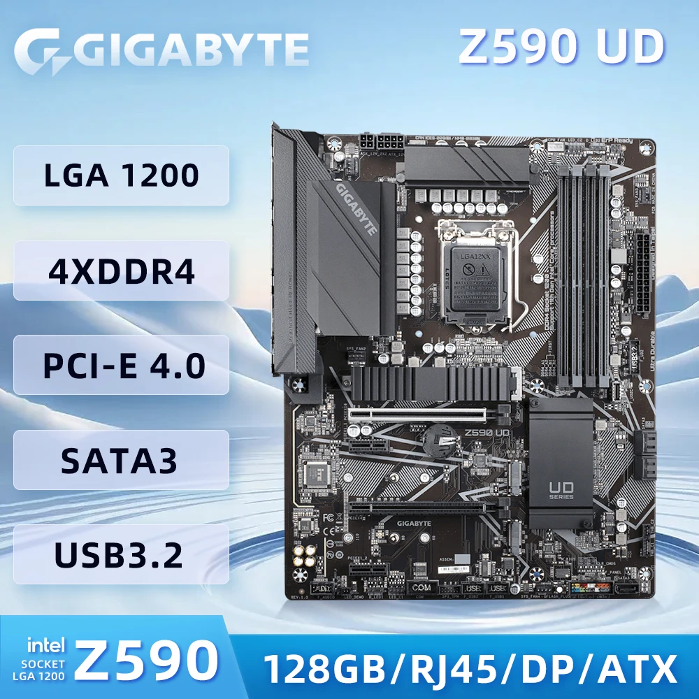 Scheda Madre Lga 1200 Gigabyte Z590 Ud Con Chipset Intel Z590 Lga 1200 Slot 4 X Ddr4 128Gb Pci-E 4.0 4 X M.2 Scheda Madre Atx Usata
