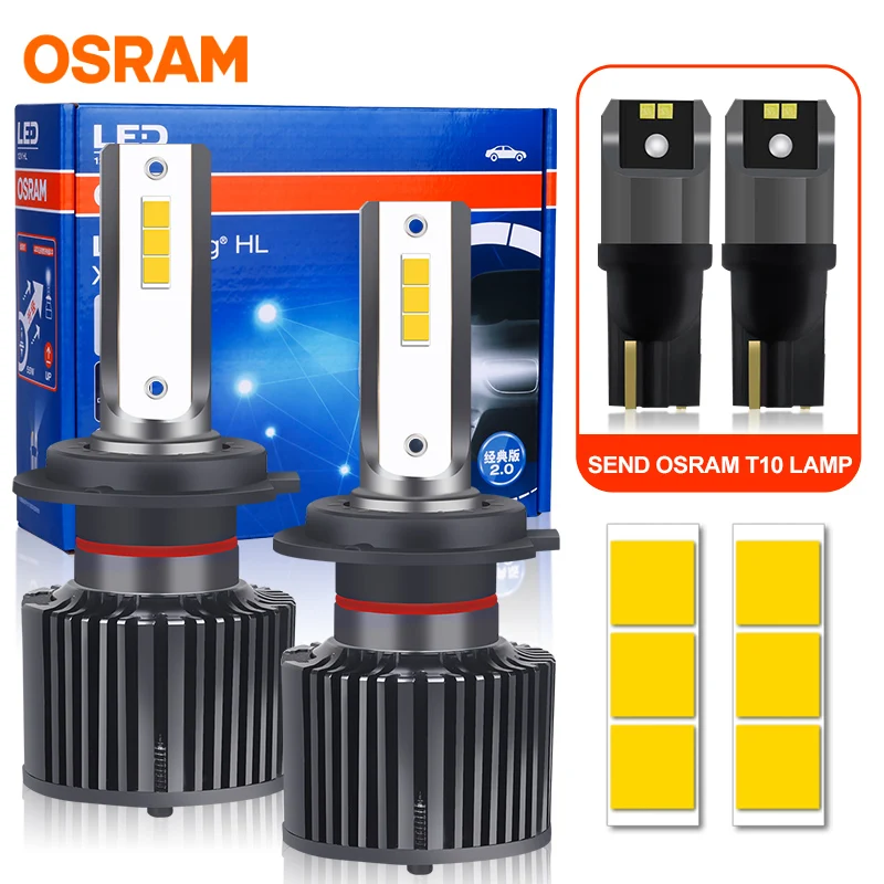 OSRAM H4 H7 H11 Led Headlight Bulbs H8 9005/HB3 9006/HB4 9012 HIR2 Fog  Lights 6000K 12V Car Lamps With OSRAM Original CSP Chips