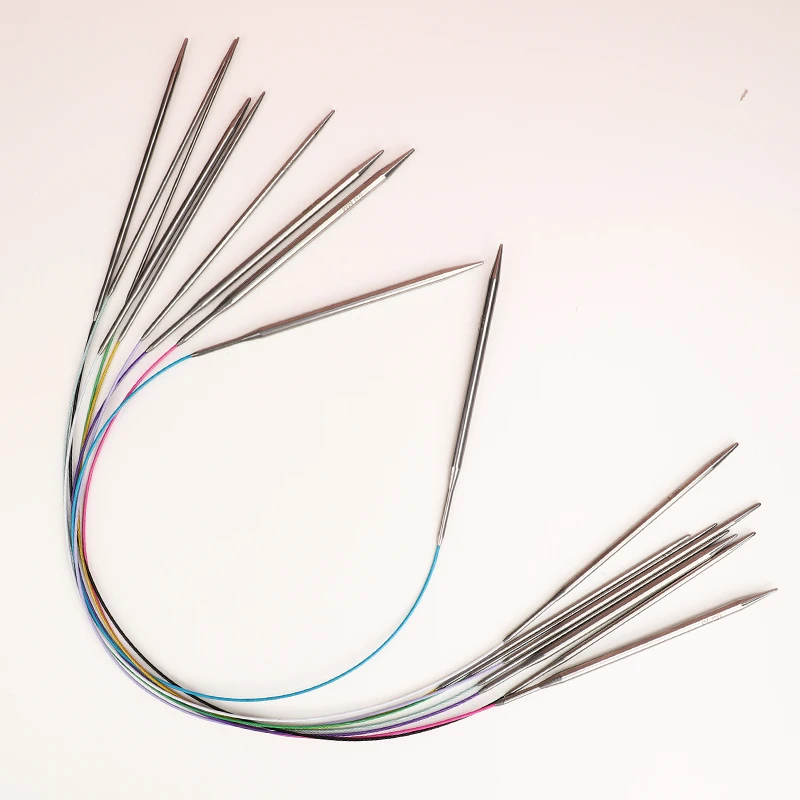9Sizes 2.0-6mm Circular Knitting Needles Stainless Steel Crochet Needles for Knitting DIY Weaving Sewing Tools 65cm crochet needles knitting needles knitting supplies weaving tools sewing tools knitting craft supplies