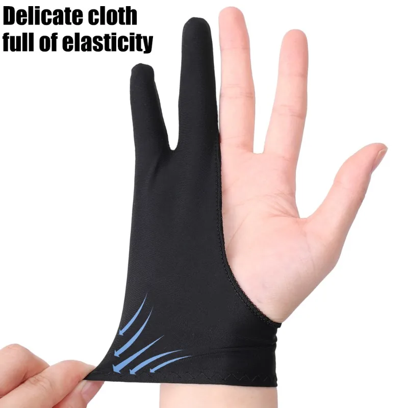 4-1Pcs Anti-touch Drawing Gloves Two-Finger Hand Painting Gloves for Ipad Tablet Digital Board Screen Drawing Anti-fouling Glove