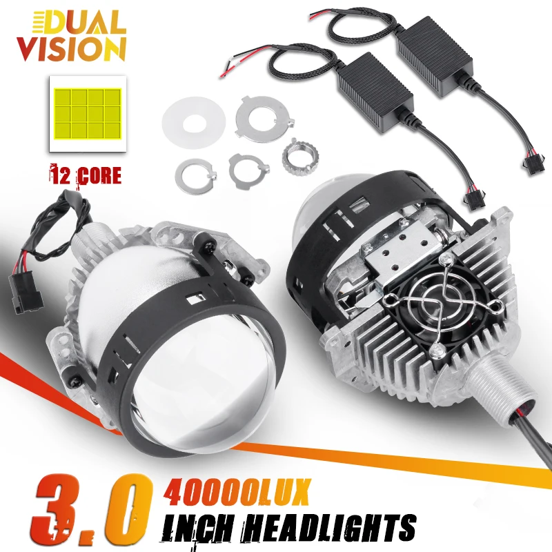 

3 Inch LED Headlight H7 H4 Bi LED Projector Lenses H1 9005 9006 Lenses For Headlight Angel Eyes Car Lights Projector Retrofit