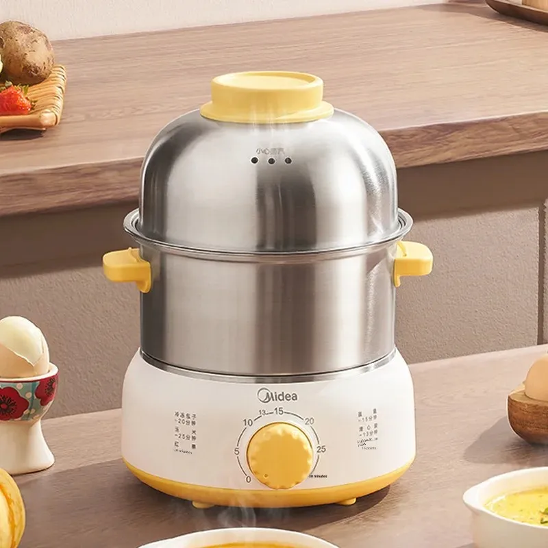 MZ-ZDE1602 Portable Stainless Steel Egg Boiler Steamer Dual Layer Automatic Power Interruption Anti-Drying Egg Cooker
