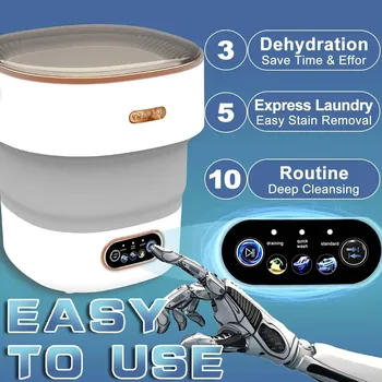 15L Portable Small Washing Dryer Machine Collapsible Washer with Spin Apartment Travel Socks Underwear Panties Washing Machine 1