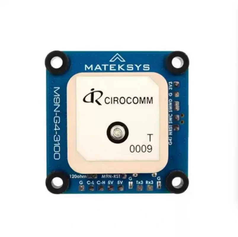 Module GNSS M9N avec boussole RM3100 et interface CAN/UART pour drone FPV, câbles attachés.