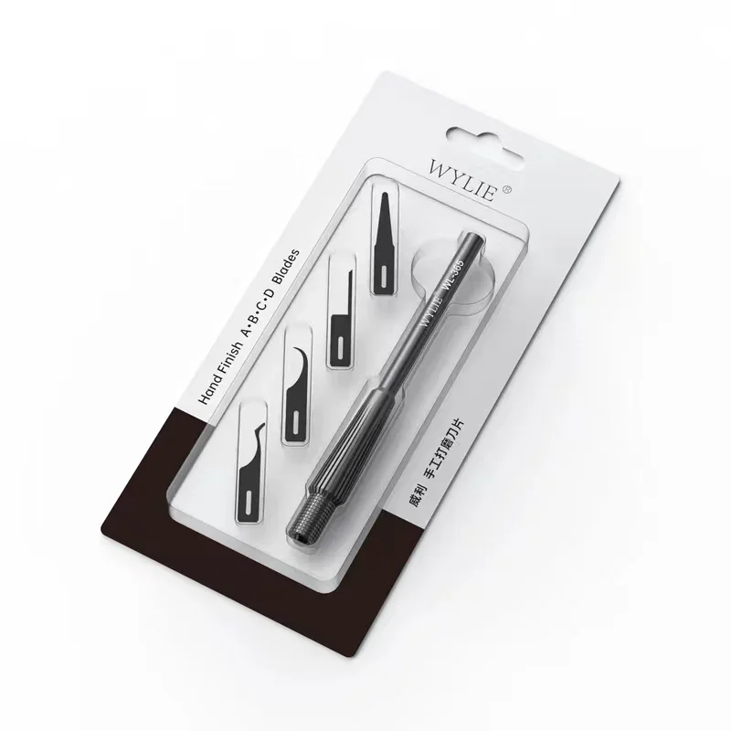 WYLIE WL-365 4 IN 1 Multifunctional Knife Hand Polished Ultra Thin Blade Set Phone Motherboard Glue Removal IC CPU Prying Tool