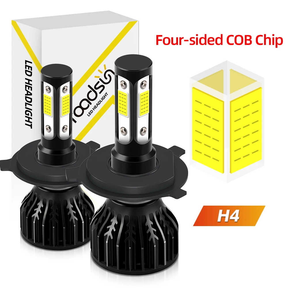 H4 Headlamps H13 9004 9007 All In One LED 9005/HB3 9006/HB4 H7 Hi/Lo Beam 26000LM 6000K White Light Superior Night Vision 2PCS