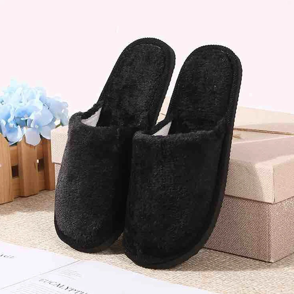 

1057 Non-Slip Floor Indoor House Home Furry Slippers For Bedroom Women Men Shoes