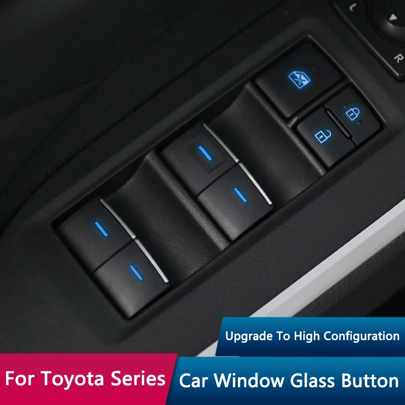 

QHCP стеклоподъемник для автомобиля, кнопка управления, переключатель, СВЕТОДИОДНЫЙ огни для Toyota RAV4 20-23 Corolla 19-23 Cross Frontlander аксессуары