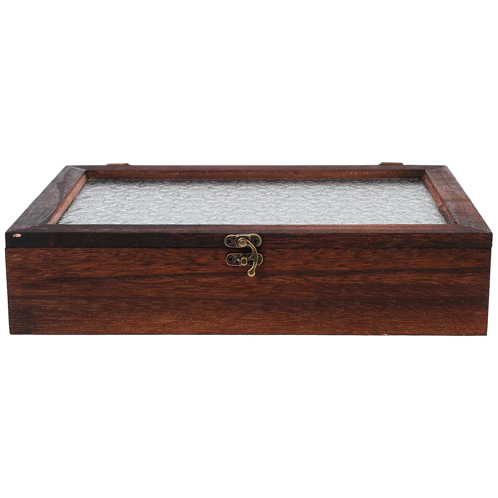 Retro Wooden Box Glass Cabinet Wooden Storage Box Tea ganizer Jewelry Display Case Miscellaneous Holder 3