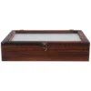 Retro Wooden Box Glass Cabinet Wooden Storage Box Tea ganizer Jewelry Display Case Miscellaneous Holder 3