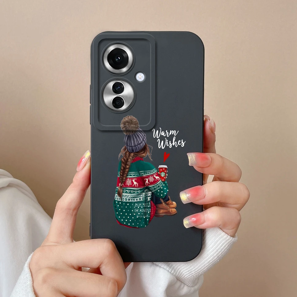 Stylish Cute Girl Shockproof Liquid Phone Cover - Smooth and Fashionable Design