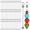 50Pcs Blank Beadable Keychain Bars,Metal DIY Bead Keychain Bar Charms Eady Detachable Key Chain Making Accessories 1