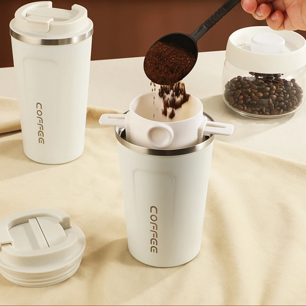 뜨거운 더블 레이어 절연 커피 컵 스테인레스 스틸 자동차 열 병 커피 차 열 머그잔 taza termica garrep copo