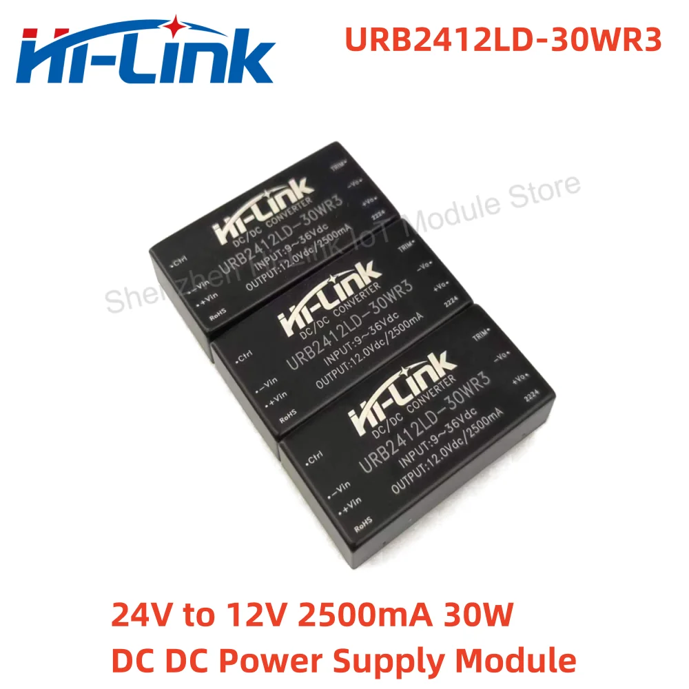 DCDC URB2412LD-30WR3 24V to 12V 30W 2500mA Power Module Input Undervoltage Short Circuit Protection Isolation