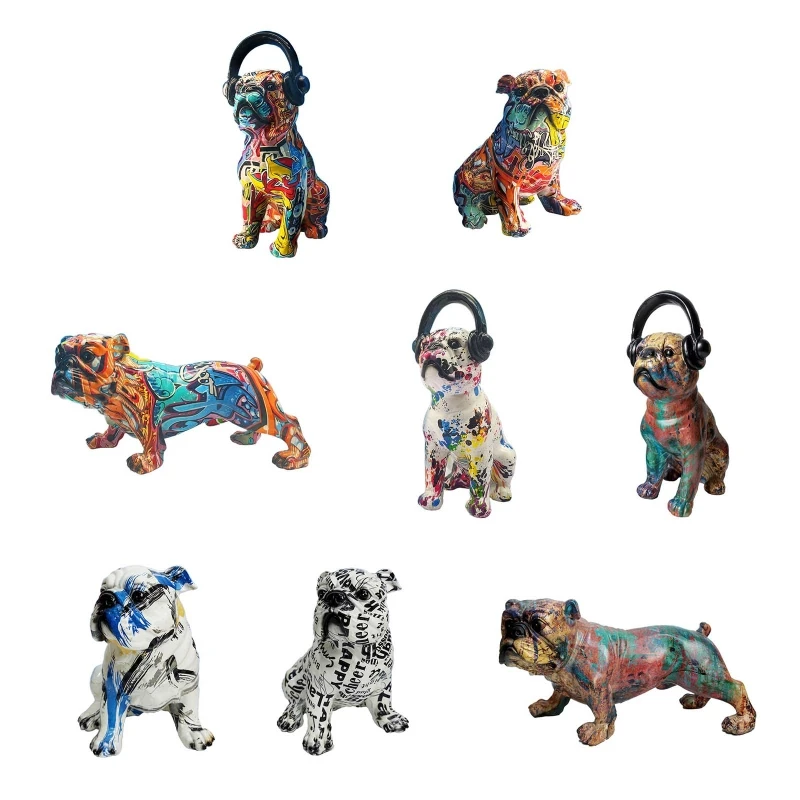 

Colorful Headphones Sculptures Animal Statue Resin Figurines Drop shipping