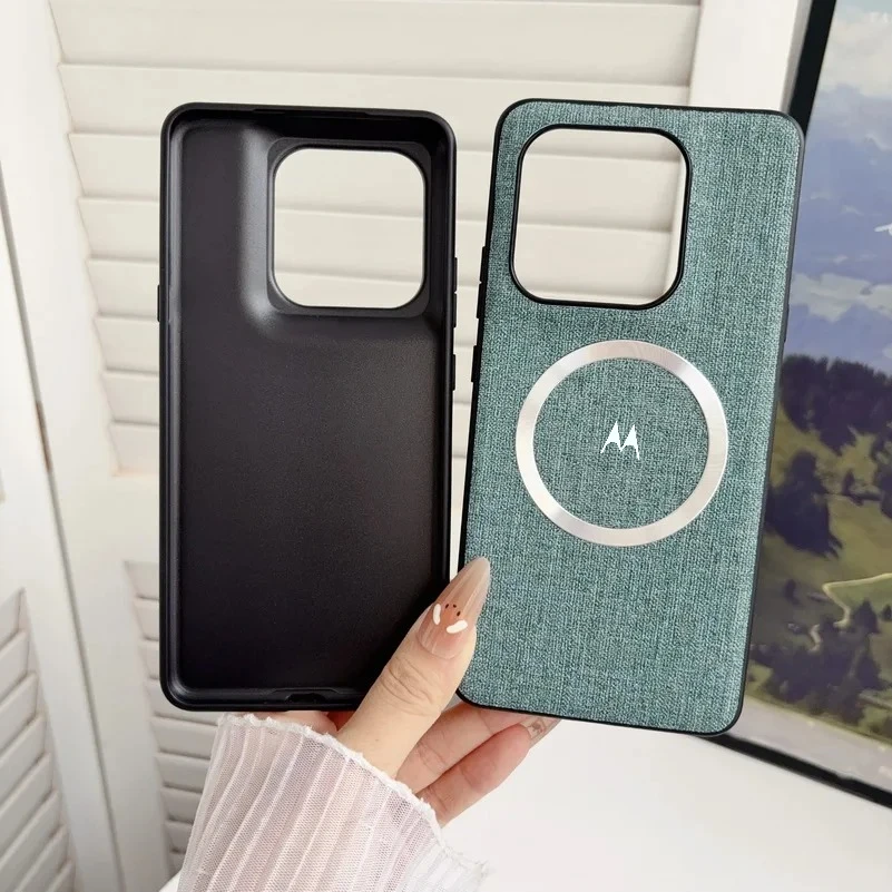 Fabric Leather Magnetic Phone Case - Premium PU Cover