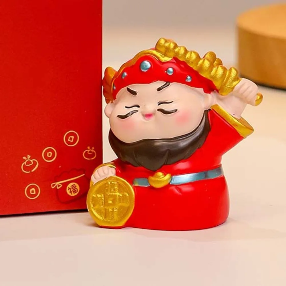 Resin Chinese Wealth God Ornament Guanyin Maitreya Chinese New Year Figurines Chinese God Moon Lord New Year Mascot Doll Office
