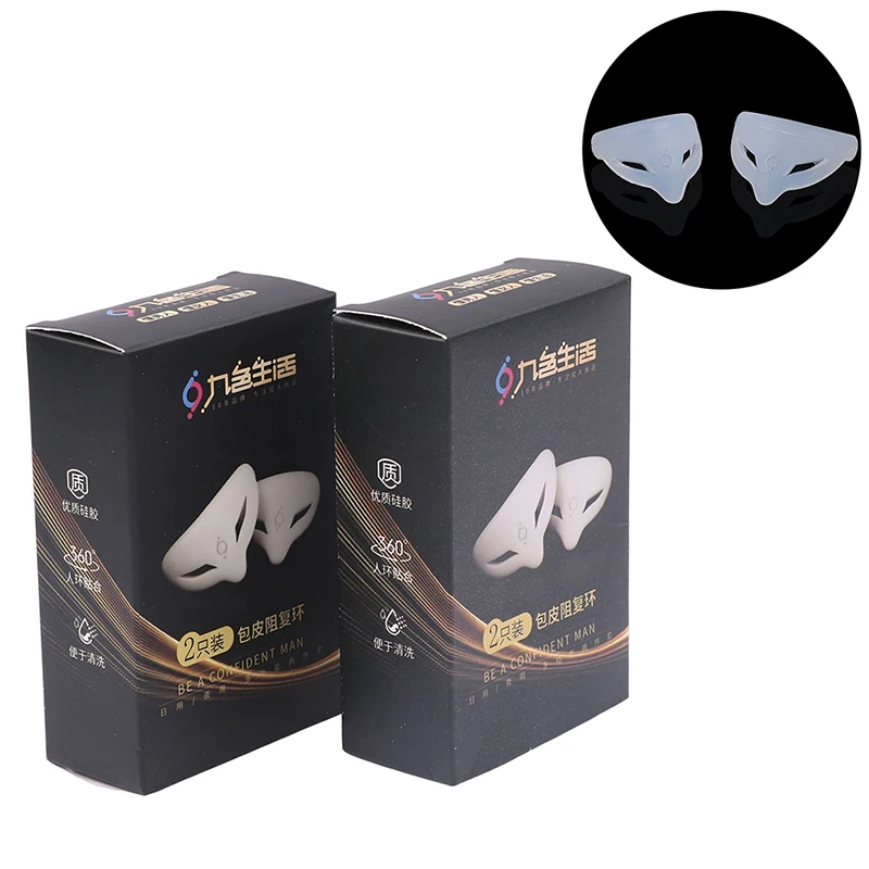 2PCS S/L Foreskin Corrector Penis Rings Cock Ring Male Glans Expose Delay Ejaculation Cockrings Sex Toys For Men Adults Toys