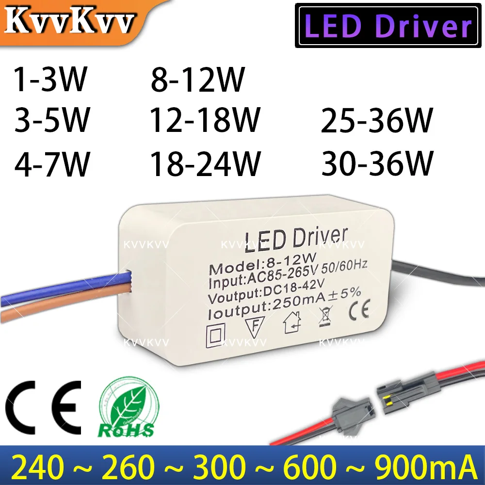 LED Driver 3W 5W 7W 12W 18W 25W 36W 20W LED Driver 240mA 260mA 300mA ...